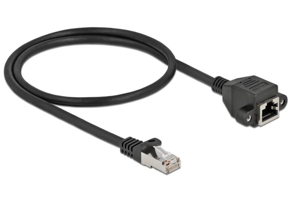 DeLOCK Câble d'extension encastrable Cat 6A, S/FTP (Noir) - 0.5 m