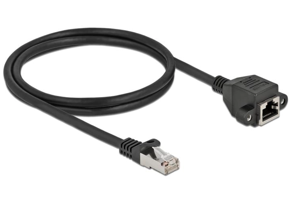 DeLOCK Câble d'extension encastrable Cat 6A, S/FTP (Noir) - 1.0 m