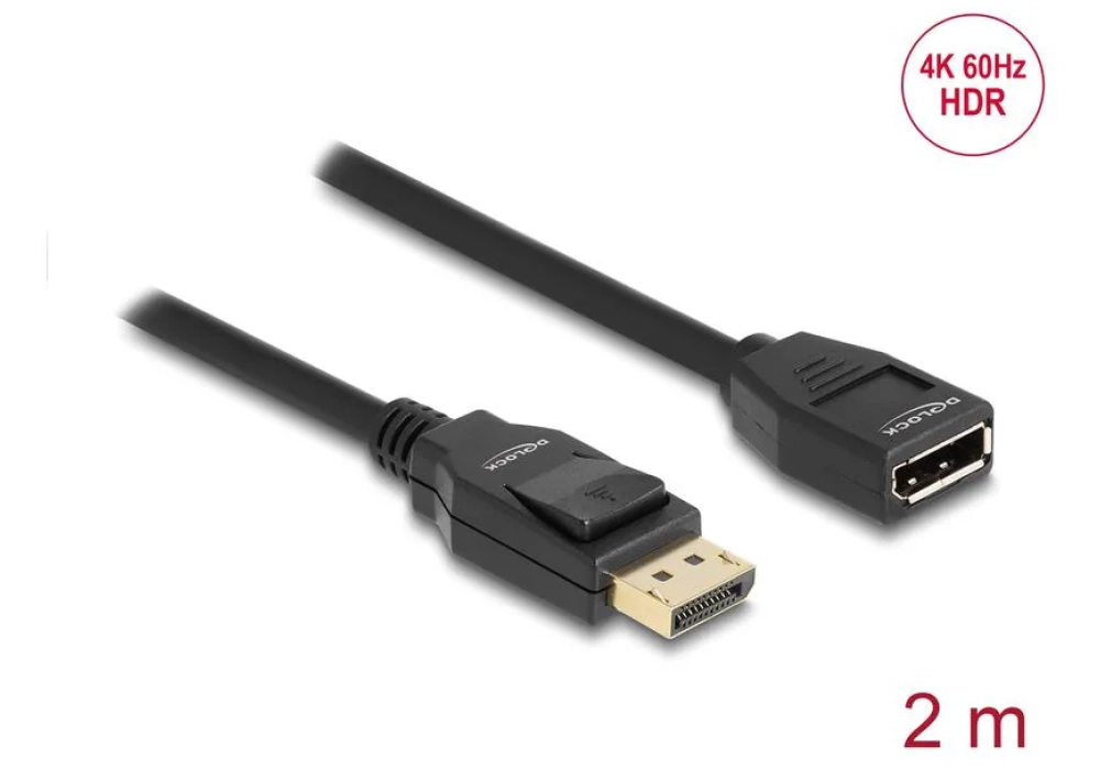 Delock Câble de prolongation 4K 60 Hz DisplayPort - DisplayPort, 2 m