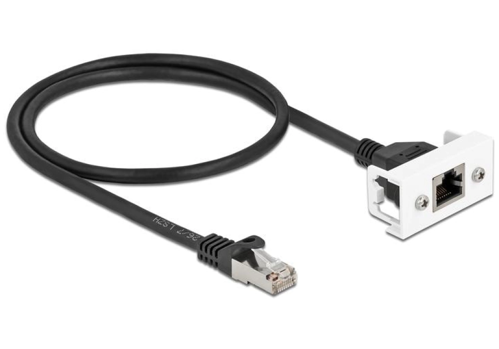 DeLOCK Câble de raccordement M/F Easy 45 Cat 6A, S/FTP (Noir) - 0.5 m
