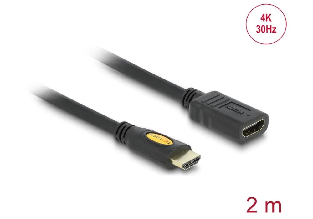 Delock Câble de rallonge HDMI - 4K 30Hz - 2.0 m - 83080 