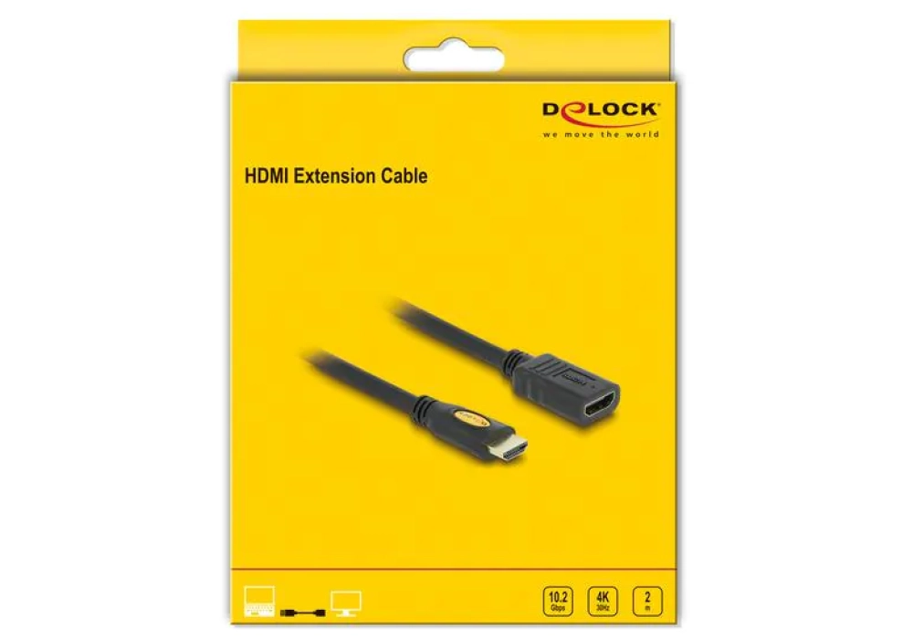 Delock Câble de rallonge HDMI - 4K 30Hz - 2.0 m - 83080 
