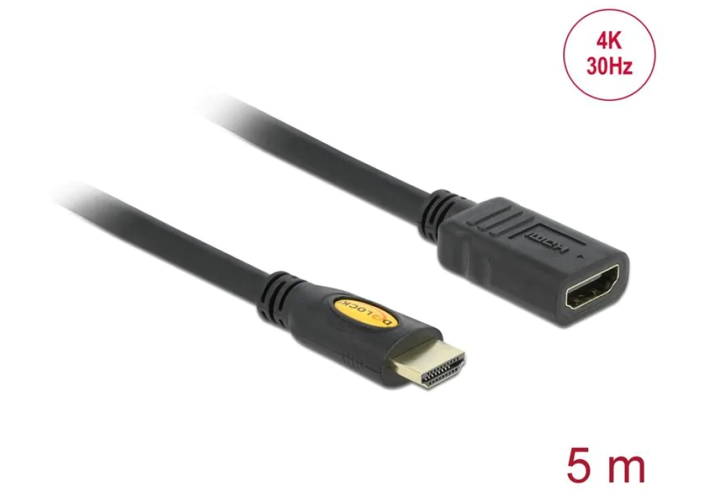 DeLock Câble de rallonge HDMI - 4K 30Hz - 5.0 m