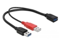 DeLOCK Câble en Y USB 3.0 USB-A / USB-A - 0.3 m