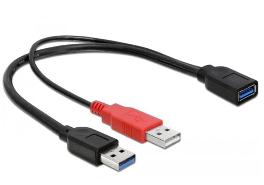 DeLOCK Câble en Y USB 3.0 USB-A / USB-A - 0.3 m