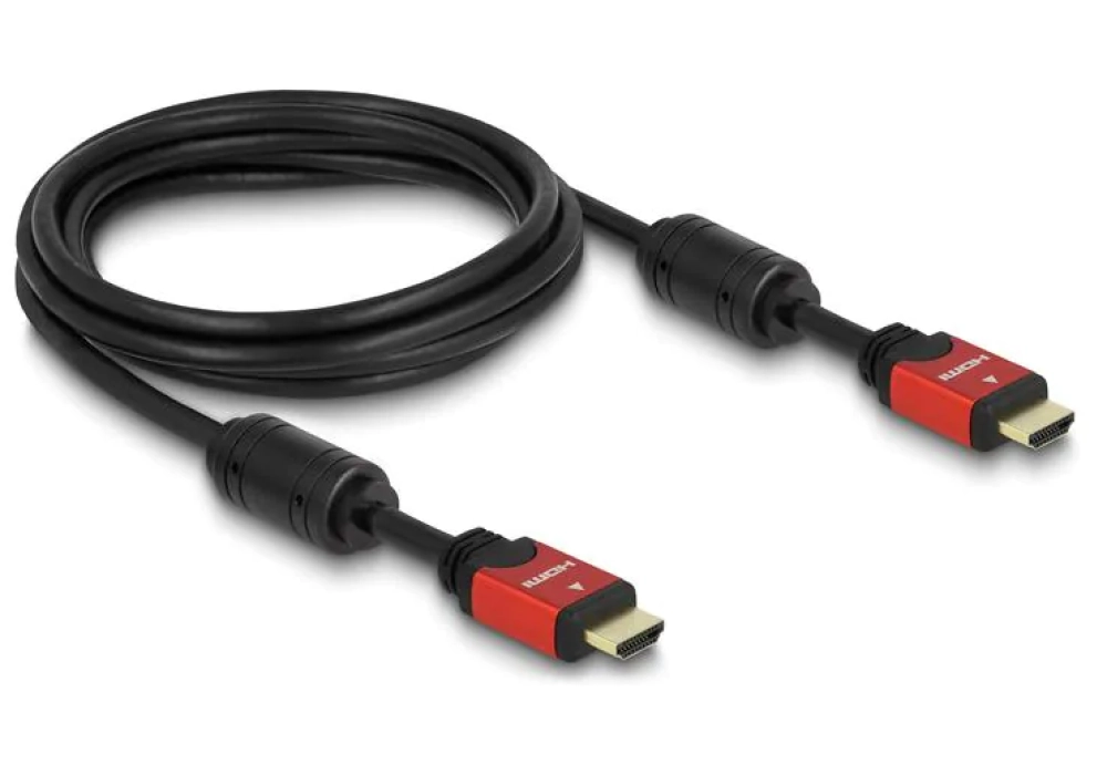 Delock Câble HDMI / HDMI - 4K 30Hz - 2.0 m (Rouge/Noir)