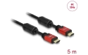 DeLock Câble HDMI / HDMI - 4K 30Hz - 5.0 m (Rouge/Noir)