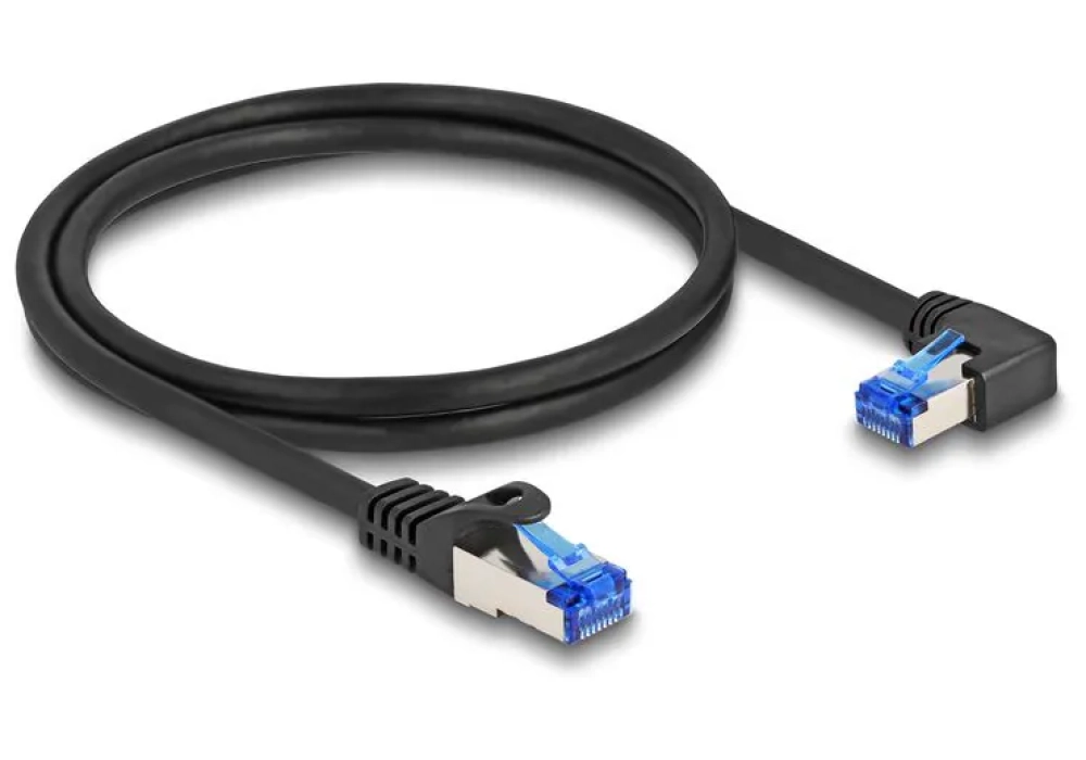 Delock Câble patch angulé à droite Cat 6A, S/FTP, 1 m, Noir