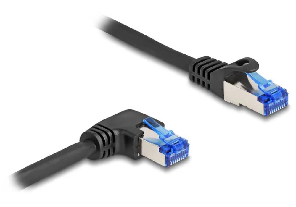 Delock Câble patch angulé à droite Cat 6A, S/FTP, 2 m, Noir
