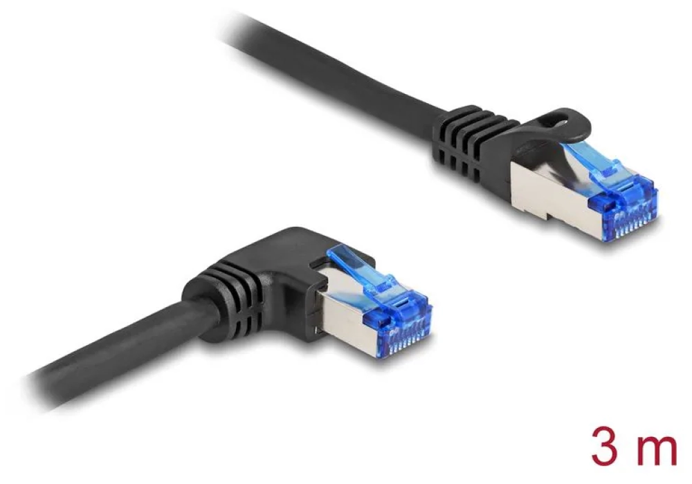 Delock Câble patch angulé à droite Cat 6A, S/FTP, 3 m, Noir