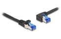 Delock Câble patch angulé à gauche Cat 6A, S/FTP, 0.5 m, Noir