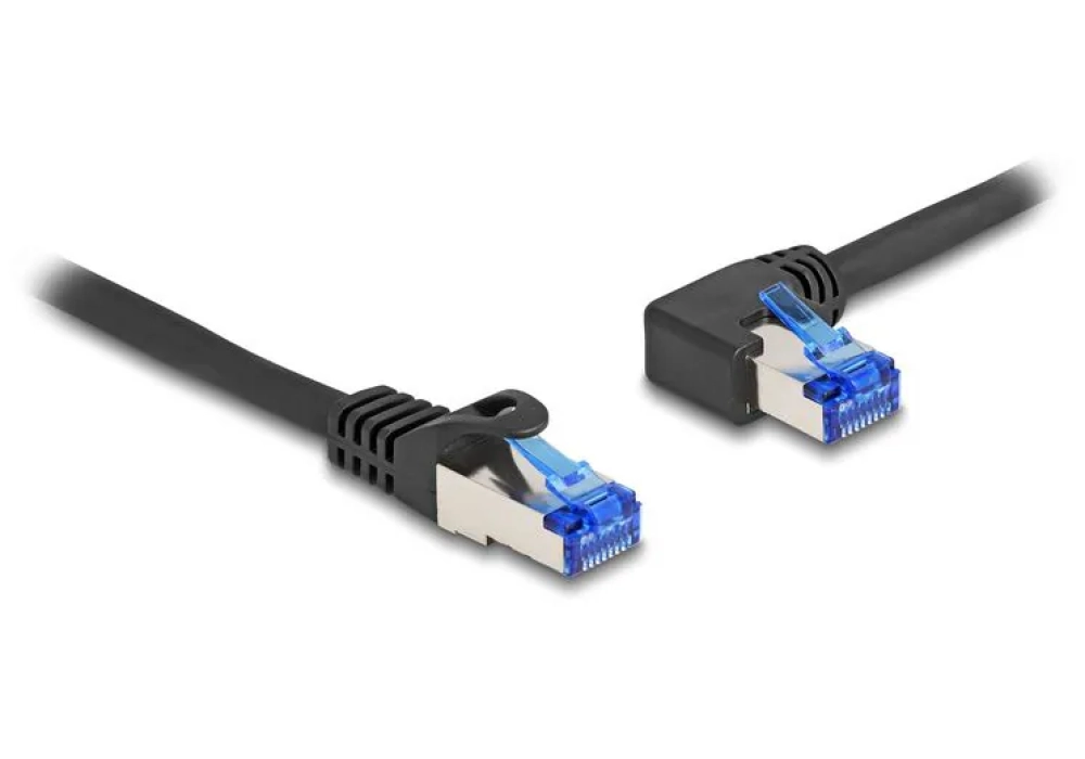 Delock Câble patch angulé à gauche Cat 6A, S/FTP, 1 m, Noir