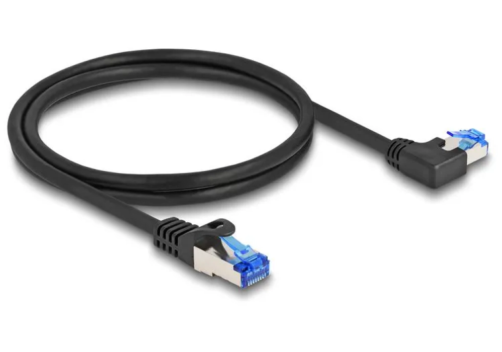 Delock Câble patch angulé à gauche Cat 6A, S/FTP, 1 m, Noir