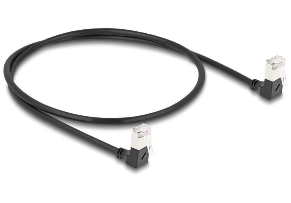 Delock Câble patch coudé à 90 Cat 6A, S/FTP, 0.5 m, Noir