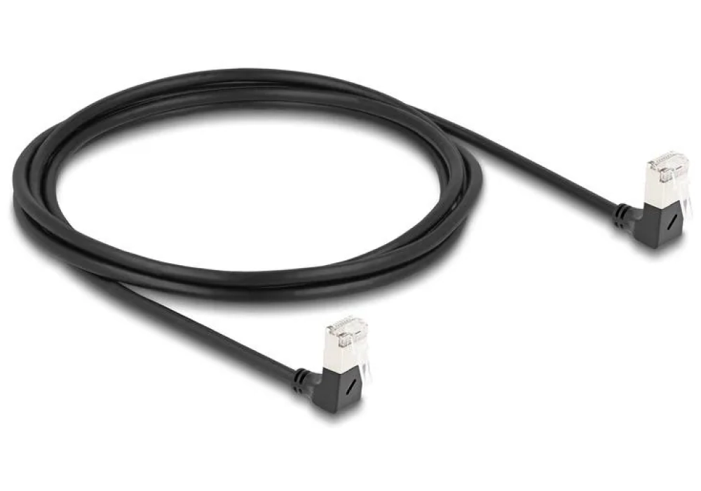 Delock Câble patch coudé à 90 Cat 6A, S/FTP, 2 m, Noir