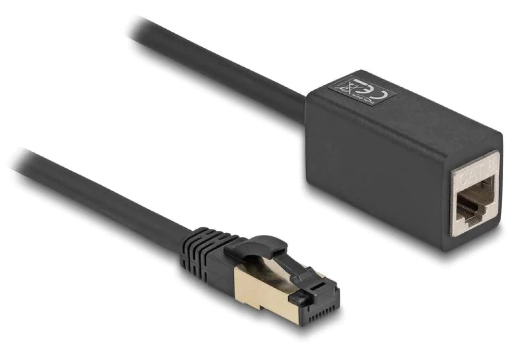 Delock Câble patch d'extension Cat 8.1, S/FTP (Noir) - 1.0 m