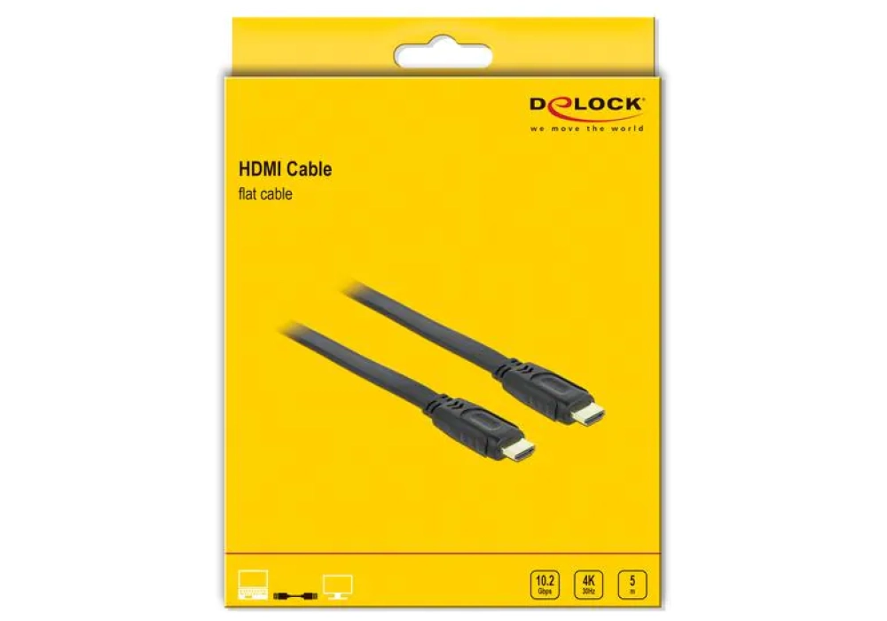 Delock Câble plat HDMI / HDMI - 5.0 m