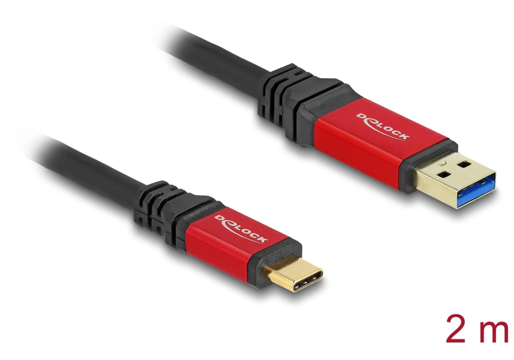 Delock Câble USB 10 Gbps USB A - USB C 2 m