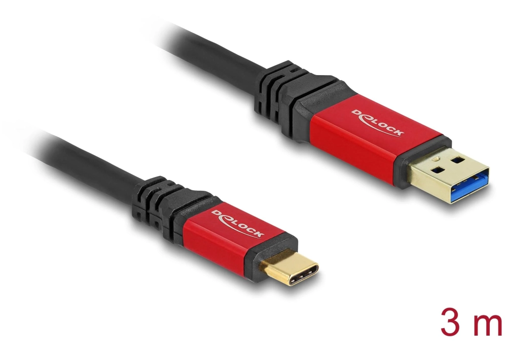Delock Câble USB 10 Gbps USB A - USB C 3 m