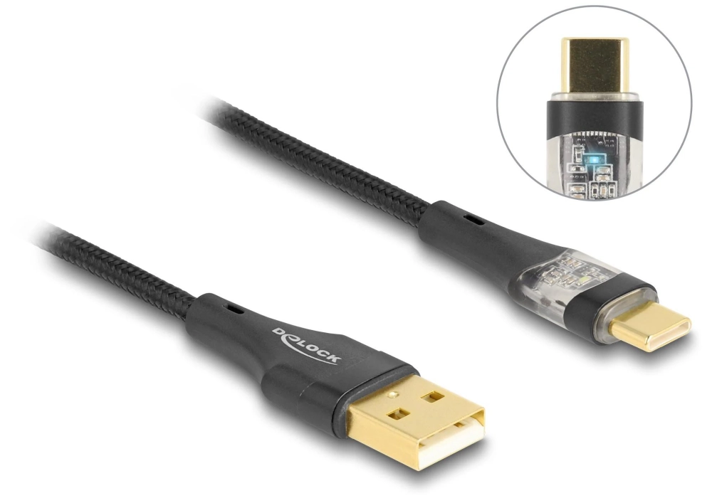 Delock Câble USB 2.0 Fonction de charge rapide 60W USB A - USB C 3 m