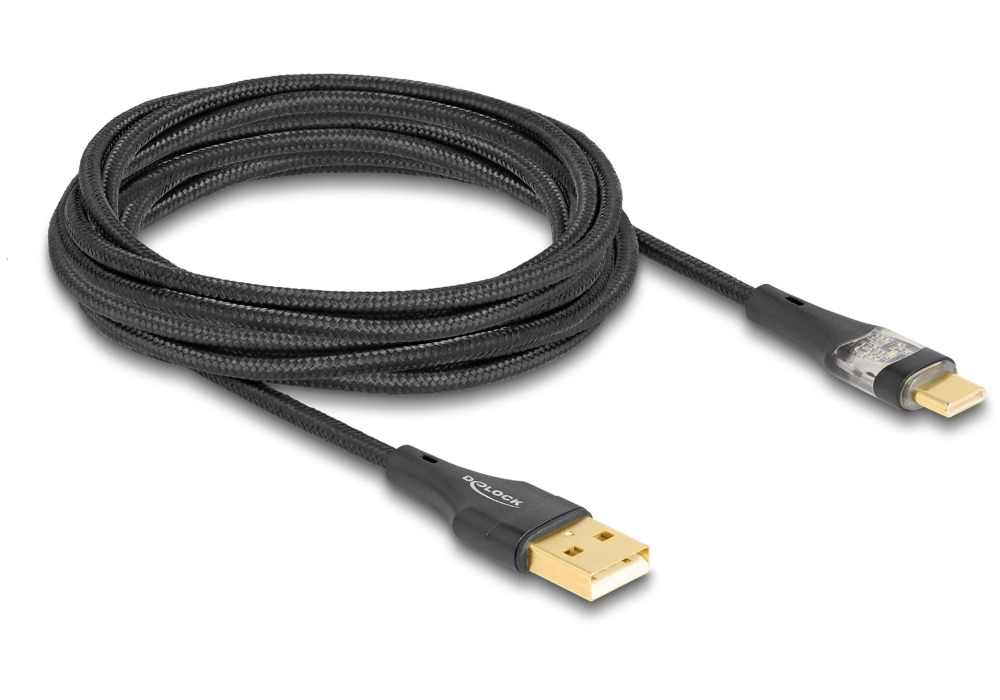 Delock Câble USB 2.0 Fonction de charge rapide 60W USB A - USB C 3 m