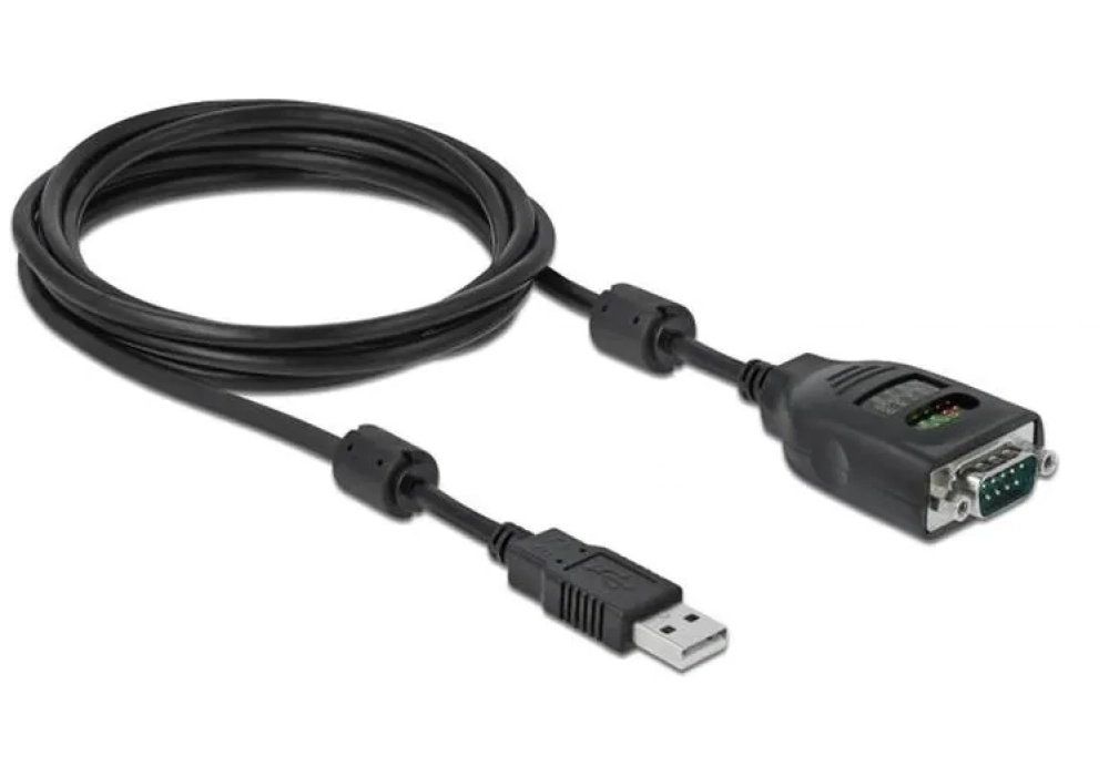 DeLOCK Câble USB-A à Serial DB9 avec testeur 9 LED RS-232 - 2.0 m