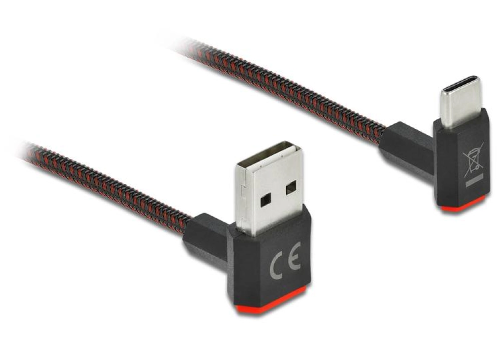 DeLOCK Cable Easy USB 2.0 A/USB micro-B Male - up/down - 0.2 m
