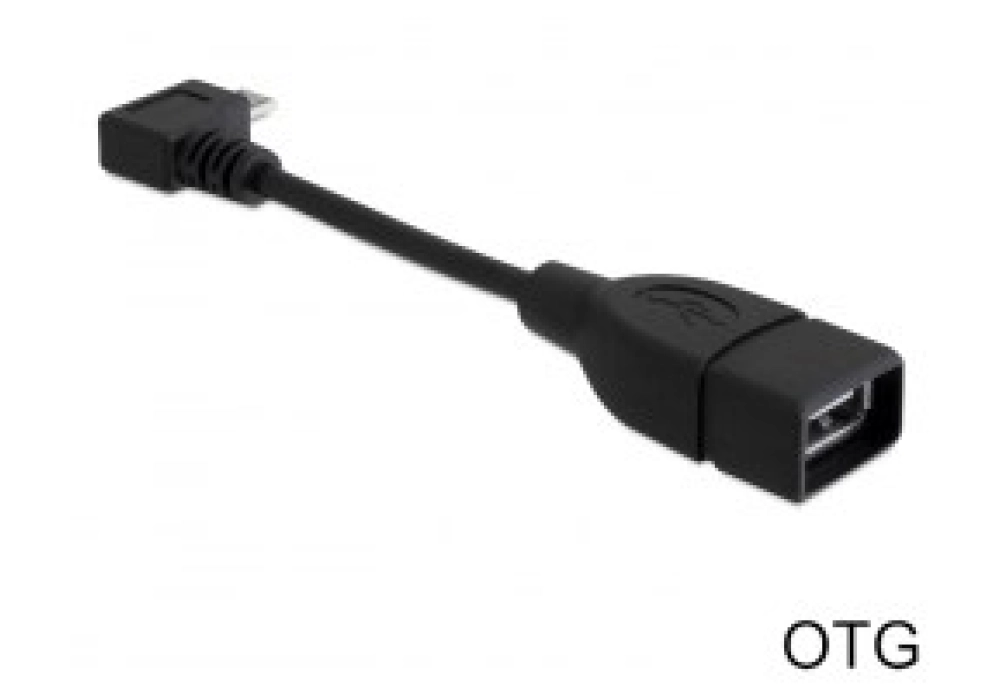 DeLOCK Cable Micro USB type-B male angled > USB 2.0-A female OTG 11 cm