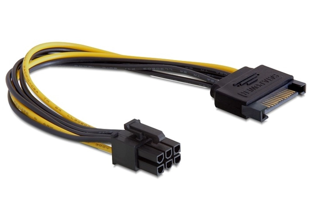 DeLOCK Cable Power SATA 15-pin > 6-pin PCI Express