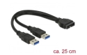 DeLOCK Cable USB 3.0 Pin Header (M) > 2 x USB 3.0 (M)