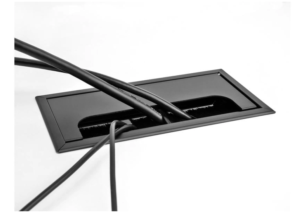 DeLOCK Cadre de montage pour table avec brosse - 300x120x28mm (Noir)