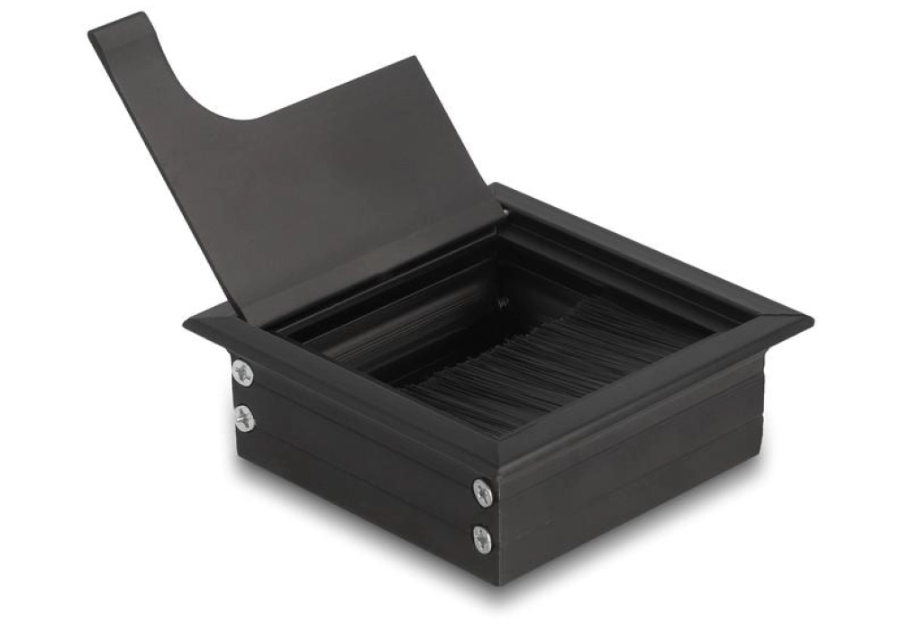 DeLOCK Cadre de montage pour table avec brosse - 80x80x28mm (Noir)