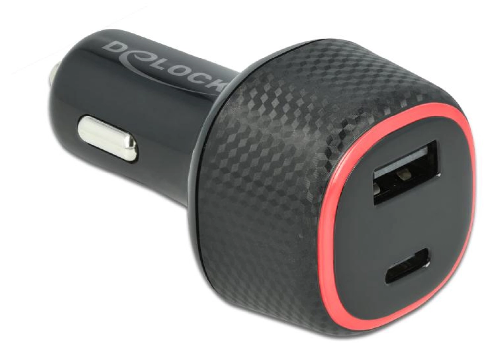 DeLOCK Car Charger USB Type-C + Type-A PD 63W