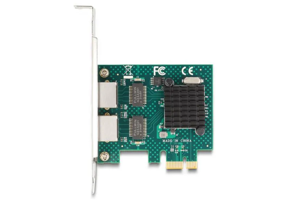 Delock Carte PCI Express x1 vers 2 x RJ45 Gigabit LAN, BCM5718 