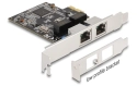DeLock Carte réseau 2xRJ45 Gigabit PCI-Express- x1
