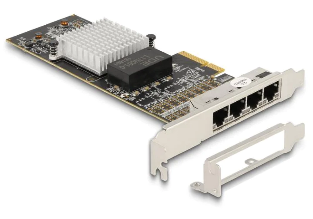 Delock Carte réseau PCIe x4 vers 4 x RJ45 Gigabit LAN (Intel i350)