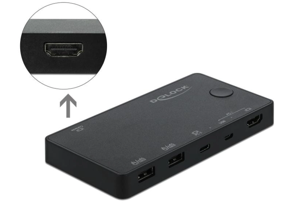 DeLOCK Commutateur KVM 2 Port HDMI/USB-C 4K/60Hz