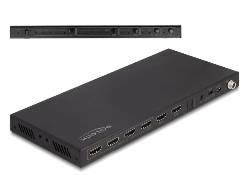 Delock Commutateur matriciel HDMI 4K 60Hz avec Extracteur Audio