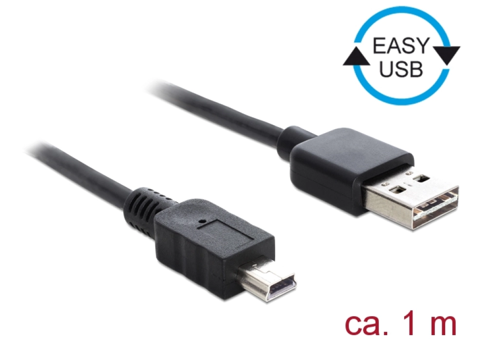 DeLOCK EASY-USB 2.0 Type-A (M) > USB 2.0 Type Mini-B (M) cable - 1.0 m 