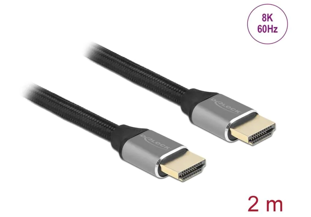DeLock HDMI / HDMI - Câble 8K 60Hz - 2.0 m (Gris)