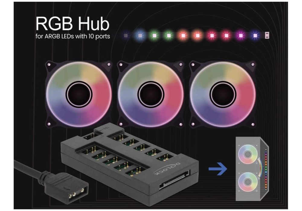 DeLOCK Hub pour LED ARGB avec 10 ports