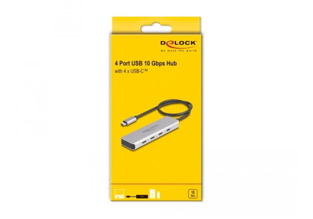 Delock Hub USB 10 Gbps USB-C avec 4 x USB-C