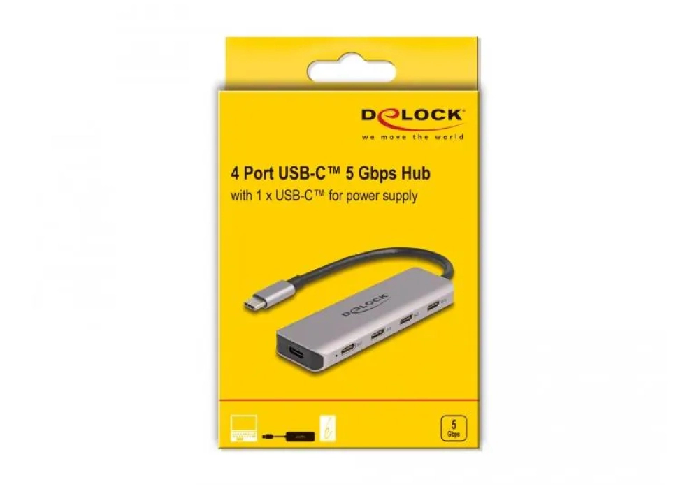 Delock Hub USB 4x USB C 5Gbps