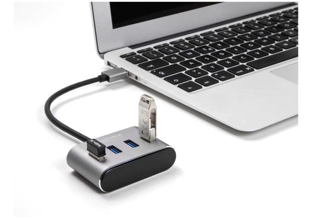 Delock Hub USB-A vers 4 x USB 3.0 type A avec disposition verticale