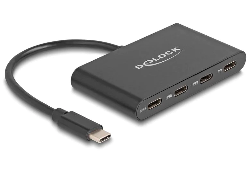 Delock Hub USB-C vers 4 x USB 3.2 Gen 1 type C & Power Delivery 100W
