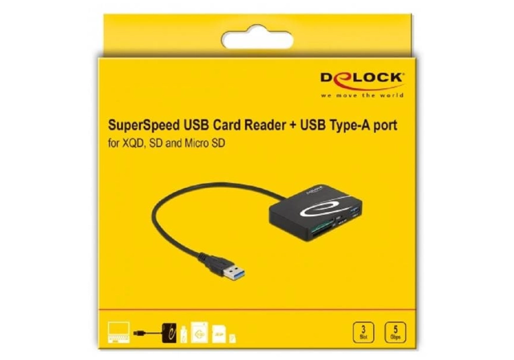 DeLOCK Lecteur de carte XQD / SD / Micro SD - USB-A