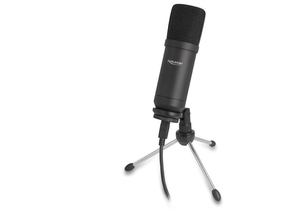 DeLOCK Microphone à condensateur USB professionnel avec support