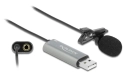 Delock Microphone cravate/Lavallier USB, omnidirectionnel 24Bit/192Khz