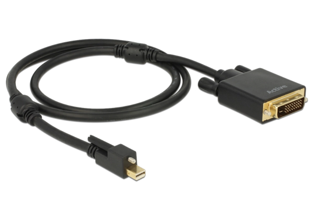DeLOCK mini DisplayPort with screw to DVI 4K Active Cable - 1.0 m