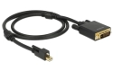 DeLOCK mini DisplayPort with screw to DVI 4K Active Cable - 3.0 m